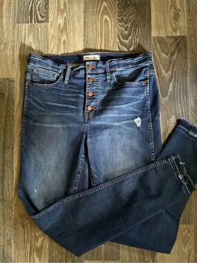 Madewell Dark Blue 10 Inch High Rise Skinny Button Fly Jeans Size 32